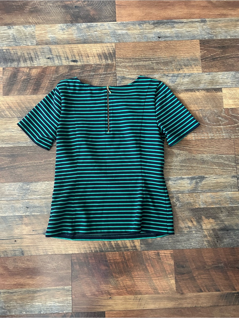 Banana Republic Navy & Teal Striped Knit Top